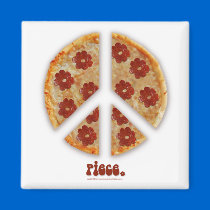 "Make Pizza, Not War" Fridge Magnets