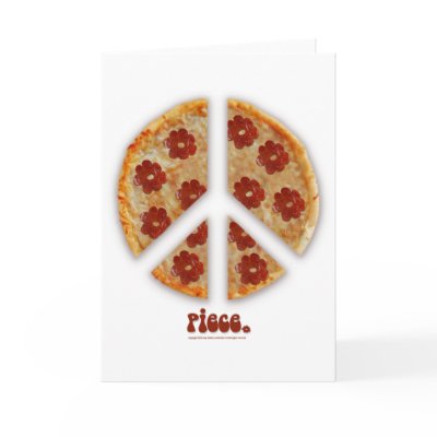 "Make Pizza, Not War" Greeting Cards by Zoey_London