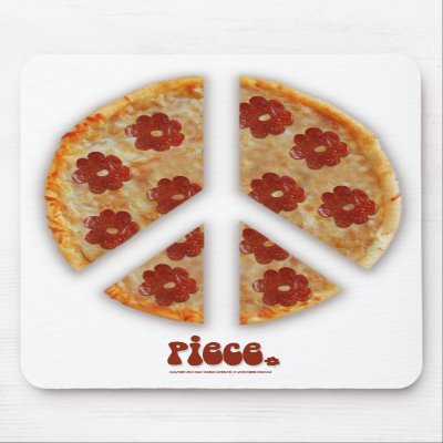 "Make Pizza, Not War" Mousepad by Zoey_London