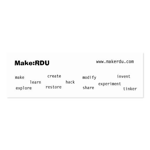 Make:RDU calling cards Business Card Templates