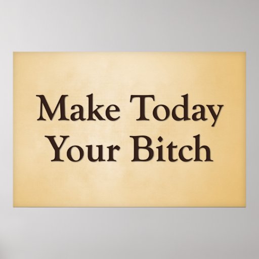 Make today your bitch poster