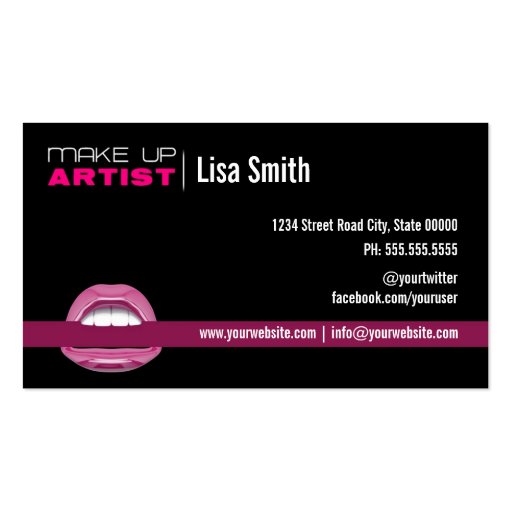 Make up Artist Business Card (back side)