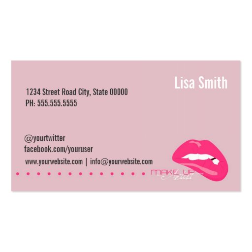 Make up Artist Business Card (back side)