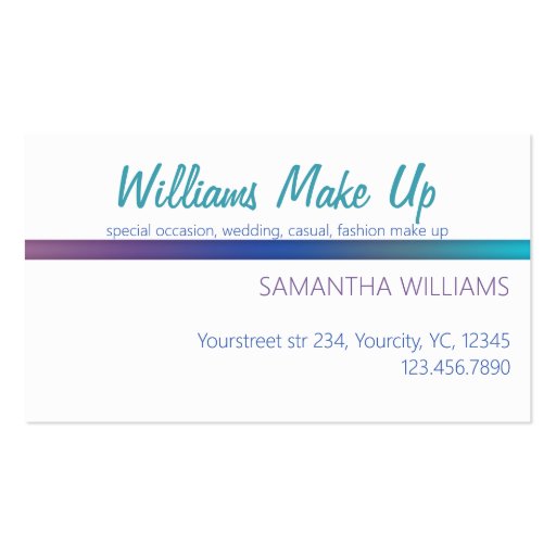Make up artist business card Makeup artist (back side)