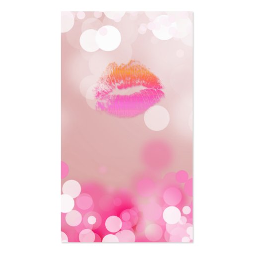 Make up Artist Business Card Pink Lips & Lights (front side)