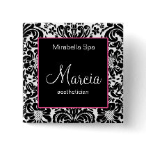 Make up artist Damask Name Tag Button Brooch P2