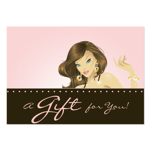 Make up Artist Gift Card Pretty Pink Woman Business Card Template