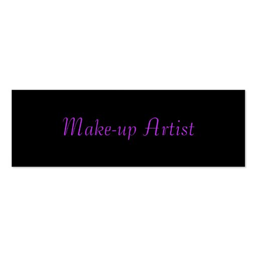 "Make-up Artist" I Profile Card - Customizable Business Card Templates (back side)