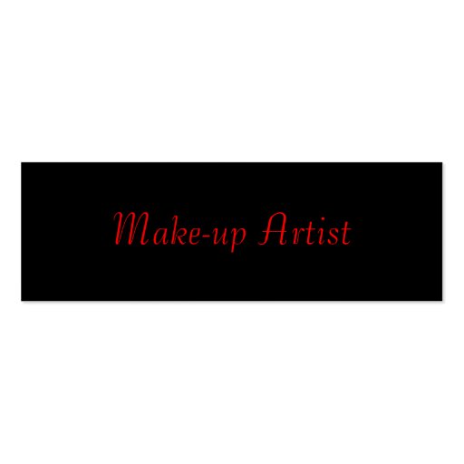 "Make-up Artist" III Profile Card - Customizable Business Card Templates (back side)