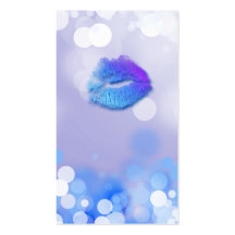 Make up Artist Lips & Lights Purple Blue Business Card Template