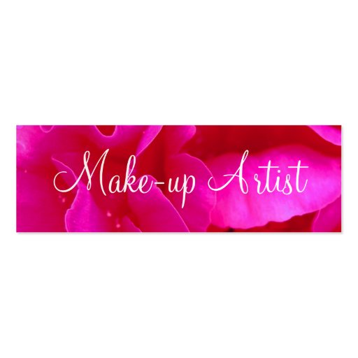 "Make-up Artist" Pink Roses- Customizable Business Card Templates (back side)