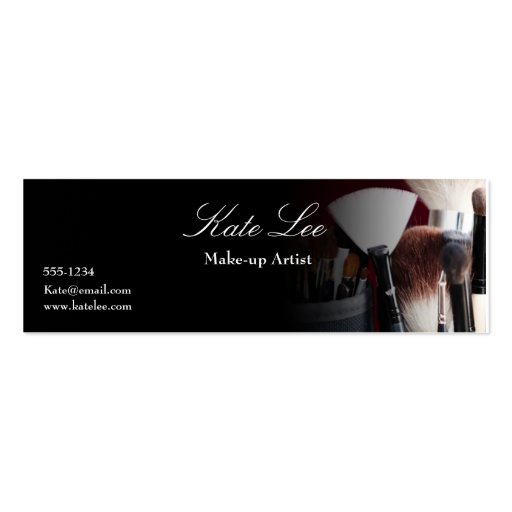 Make up brush Mini cosmetologist business card (front side)