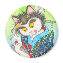 Make-up kitty round magnet magnets
