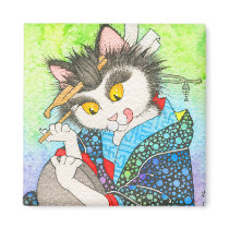 Make-up kitty square magnet magnets