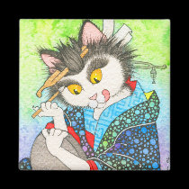 Make-up kitty square magnet