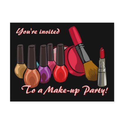 Make-up Party Invite Postcard by Customizables
