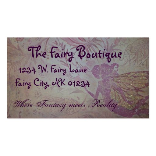 Make ur own fairy card business cards (front side)