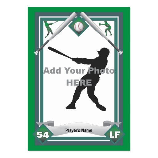 Make Your Own Baseball Card Business Card Template (front side)
