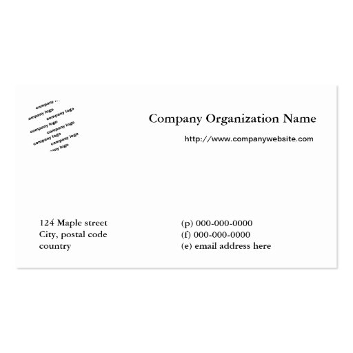 make your own business card, name and logo (front side)