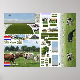 Make Your Own Farm Papercraft Fun & Learn Poster print