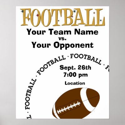    Poster on Make Your Own  Football Game Poster From Zazzle Com