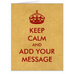 Make Your Own Keep Calm Red on Kraft Paper Card