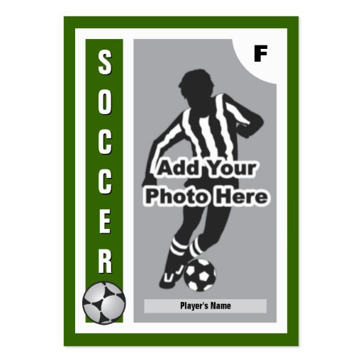 Make Your Own Soccer Card Business Card Templates (front side)