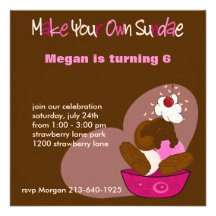 Make Your Own Sundae Birthday Invitation