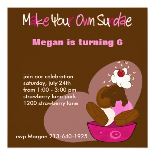Make Your Own Sundae Birthday Invitation
