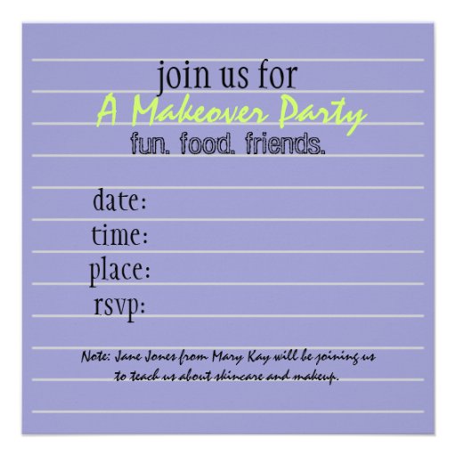 Makeover Party Invitation