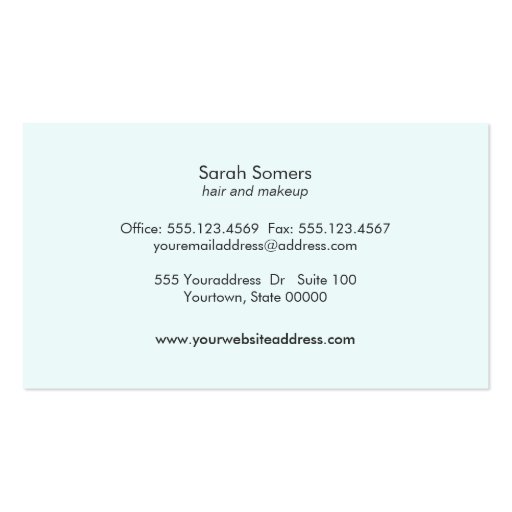 Makeup and Hair Stylist Stylish Gold Typographic Business Cards (back side)