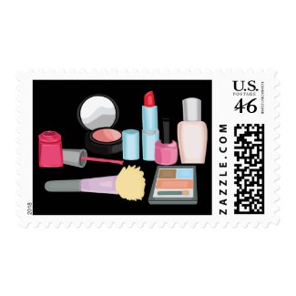 Makeup art postage stamps