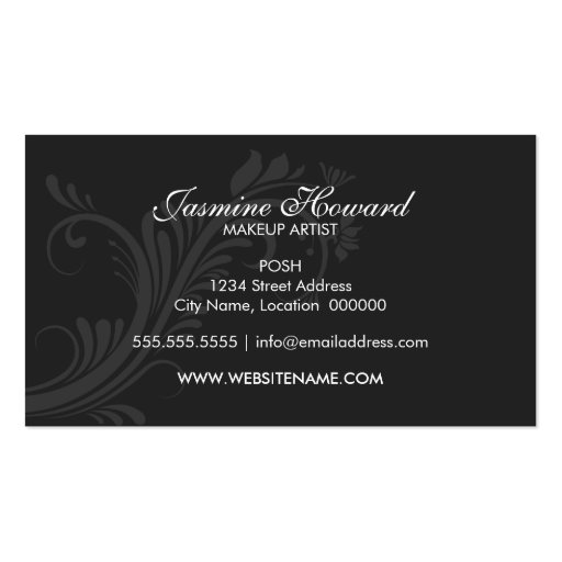 Makeup Artist and Eyelash Extensions Business Card (back side)