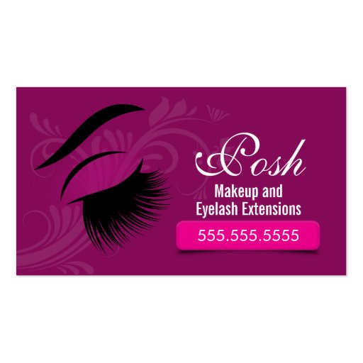 Makeup Artist and Eyelash Extensions Business Card (front side)