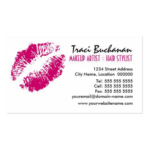 Makeup Artist and Hair Stylist Business Cards (back side)