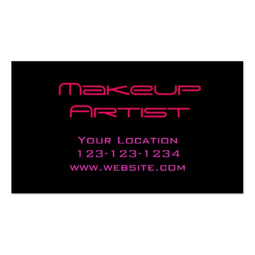 Makeup Artist Beauty Business Card (back side)