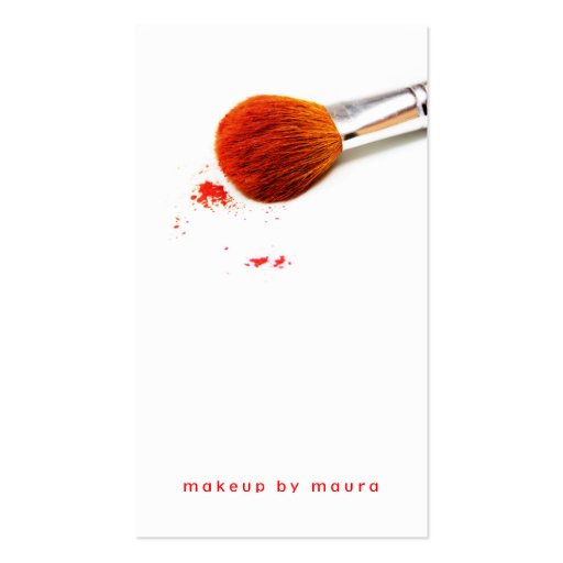 makeup artist brush blush red pink simple stylish business card template