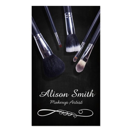 Makeup Artist brushes/Cosmetic Brushes Business Cards (front side)