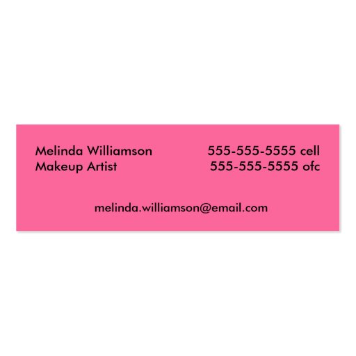 Makeup Artist Business Card (back side)