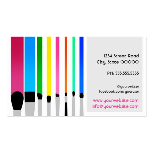 Makeup artist Business card (back side)