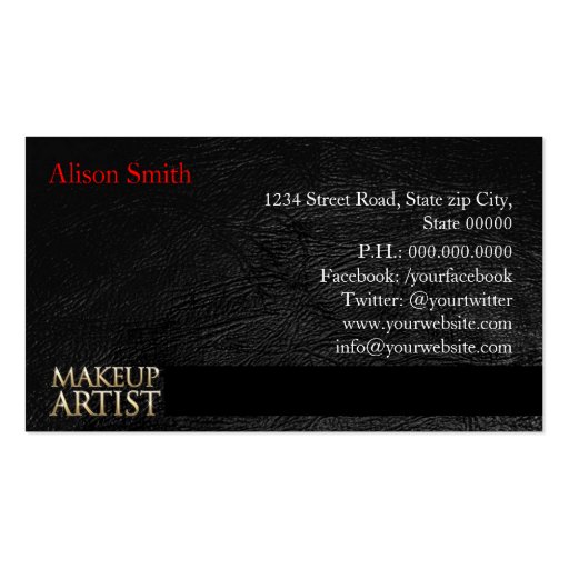MakeUp artist business card (back side)