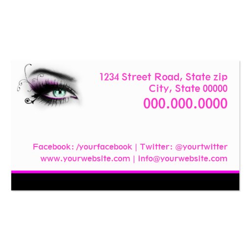 MakeUp artist business card (back side)
