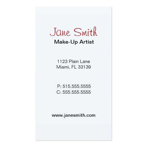 Makeup Artist Business Card (back side)