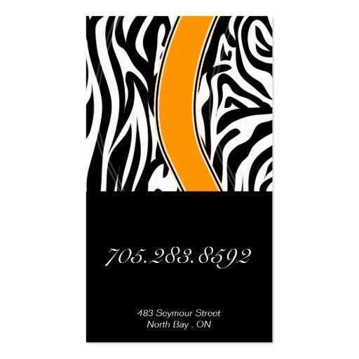 Makeup Artist Business Card - Bold Zebra Print (back side)