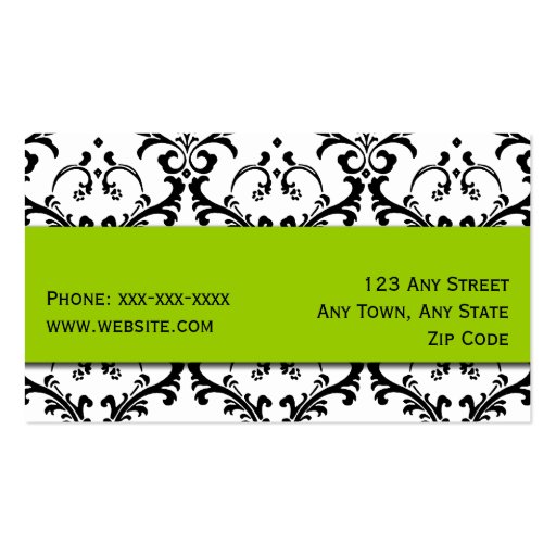 Makeup Artist Business Card Damask (back side)