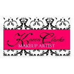 Makeup Artist Business Card Damask Pink
