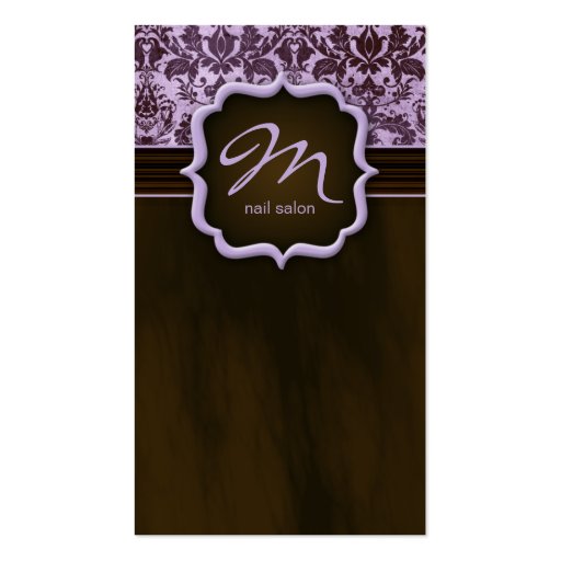 Makeup Artist Business Card Damask Purple Brown