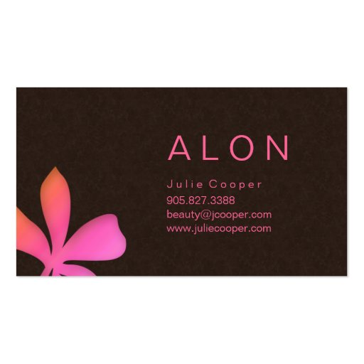 Makeup Artist Business Card Flower Pink Orange (back side)