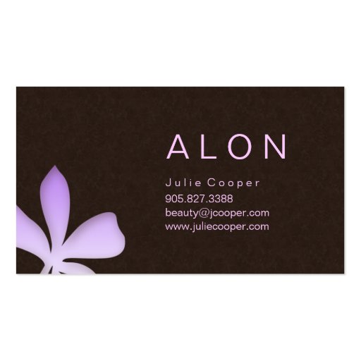 Makeup Artist Business Card Flower Purple (back side)