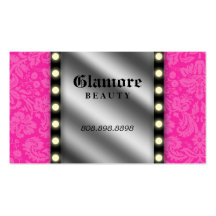 Makeup Artist Business Card Glowing Lights Mirror